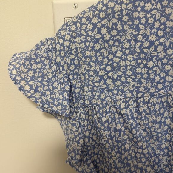 Veronica Beard Teagan Ruched Blue/White Faux Wrap Silk Dress. Size 10. - Picture 8 of 11